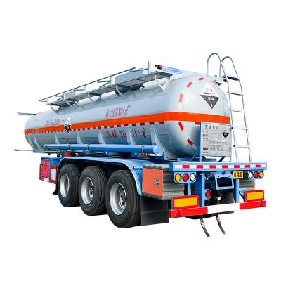 Tri Axle Concentrated Sulfuric Acid Tanker Semi Trailer For Chemical Transport