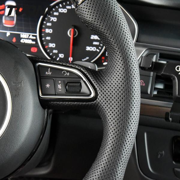 Customized Led Audi Carbon Fiber Steering Wheel Genuine Leather S7 Rs6
