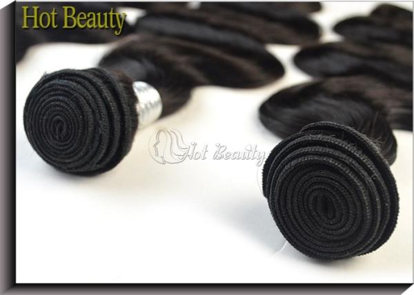 18 Inch No Shedding Virgin Peruvian Hair Extensions Human Hair In Natural Black Color