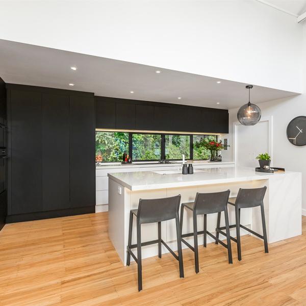 Custom Black And White Modular Kitchen Cabinets Modern Lacquer Luxury