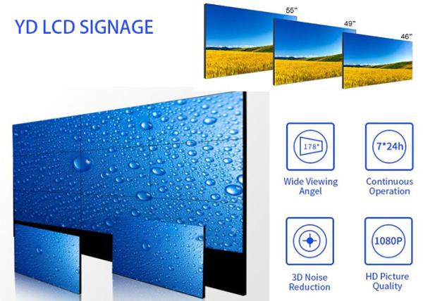 Signage fixado na parede comercial de Digitas, parede dos meios do LCD com brilho alto