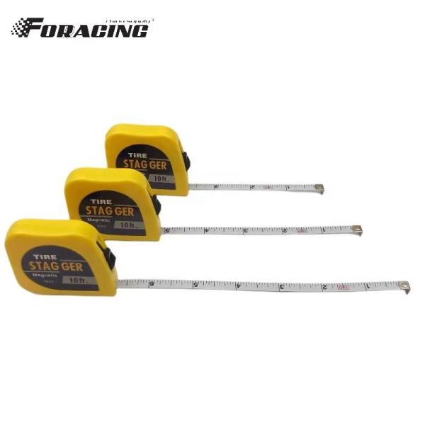 Custom Logo Yellow Magnetic Racing Tire Stagger Tape Measure with 10 Feet Length and 1/4 Blade Width