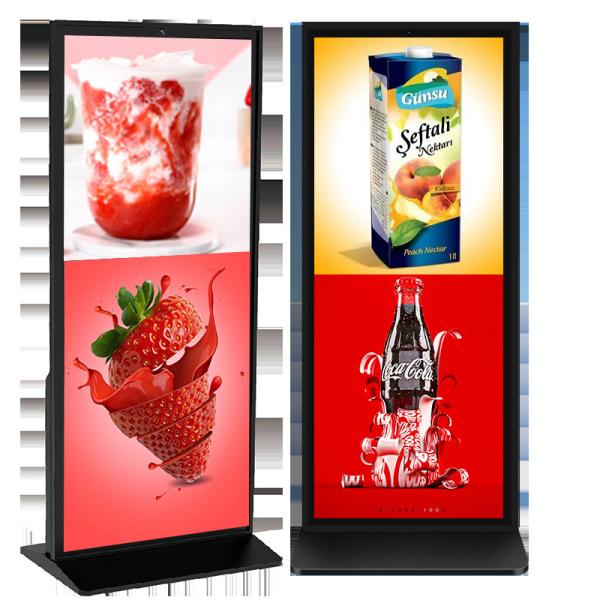 VETO 70 Inch Full Screen Digital Signage And Display 4k Resolution Indoor Floor Standing Advertising Kiosks