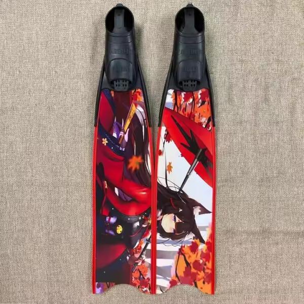 Portable Flexible Carbon Fiber Freediving Fins Lightweight Long Fins For Freediving