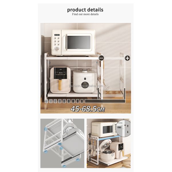 NEW Microwave Shelf  Metal Adjustable Spices for Kitchen Organizer Cabinet Countertop Storage Gadgets Tool Rack Stand Holders