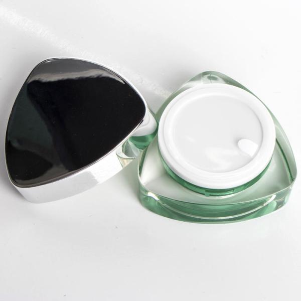 pot 15G crème en plastique acrylique irrégulier vert pour l'emballage cosmétique de gel UV