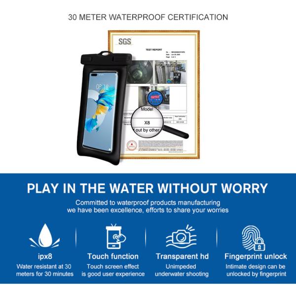 Colorful Waterproof Cell Phone Pouch Waterproof Phone Case Bag Universal PVC TPU