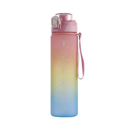 Tritán 32 Oz Botella de agua motivacional BPA libre 5507501000ML Deportes Tiempo de pista Botella de agua boca ancha a prueba de fugas Moda como regalo para Navidad