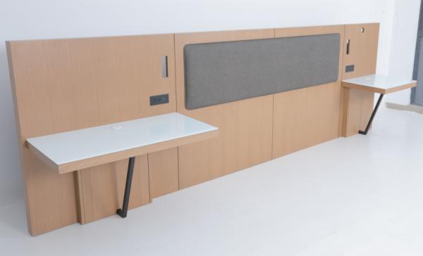 King Headboard With Two Attached Nightstands