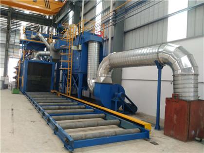 Steel Profile Continuous Feed Track Conveyor Shot Blasting Machine 4.5m/Min