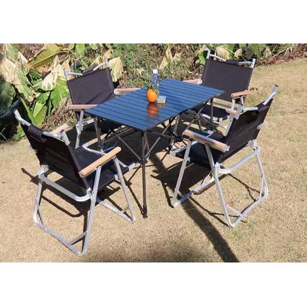 Outdoor Waterproof Aluminum Portable Camping Table For BBQ Party Square Roll Up Top