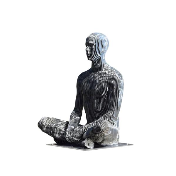 Custom Life Size Modern Art Abstract Stainless Steel Disappearing Figure Statue