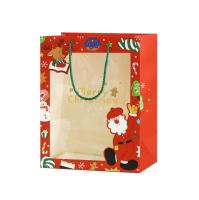 O costume imprimiu sacos de portador de papel com a janela clara para o presente do Natal