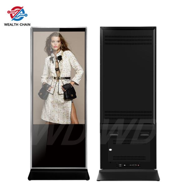 Black Vertical HD 2K 4K Intel Core I7 Floor Standing Digital Signage For Ads