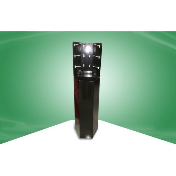 Black Hexagon Cardboard Dump Bins Plastic Hooks Retail Dump Bins