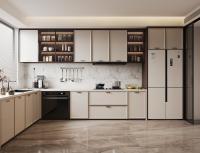 Armoires personnalisées Solutions de cuisine intelligente Armoire de cuisine en bois à grains de mélamine