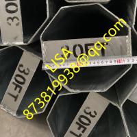 30FT Direct Buried Galvanized Octagonal Steel Pole 500KGF Metal Utility Pole with Welded Top Cap and Bottom Bearing Plate