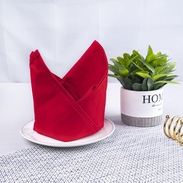 45*45cm 50*50cm Red 100% Cotton Clean Cloth Napkin