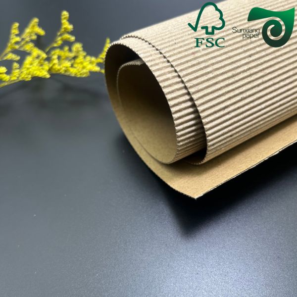 FSC E Flute Single Wall Corrugated Cardboard Sheets Ideal For Brown Coffee Cup Covers