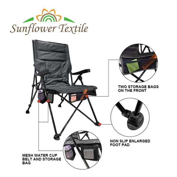 Metal Portable Foldable Lawn Chairs Oversized Hiking Camping NonSlip