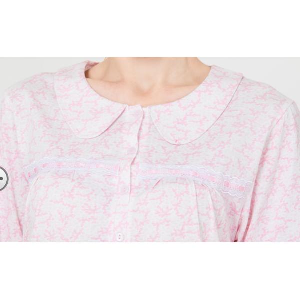 Doll Collar Style Ladies Night Dresses Sleepwear Pima Printed OEM / ODM Available