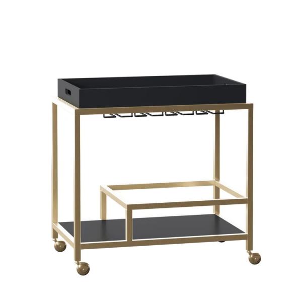 Brass Wine Drink Bar Cart Restaurant Serving Trolley Customized