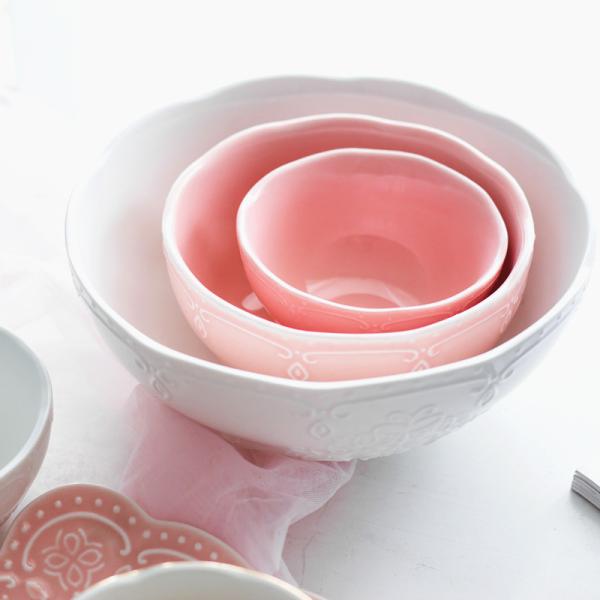 Colorful Porcelain Bowls Salad Dinnerware Set For Restaurant