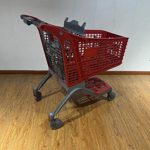 130L Chine tout en plastique Pousse de chariot de shopping en plastique