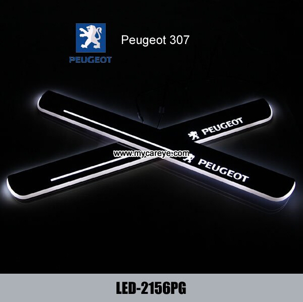 Peugeot 307 LED Lights Door Sill Plate Side Step Pedal Automobile