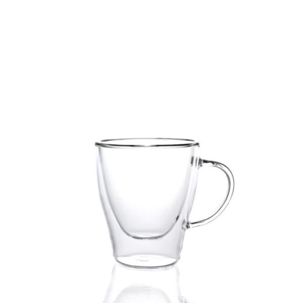 Professional Made High Borosilicate Handle Heat Resistant Double Wall Clear with handle Coffee Glass