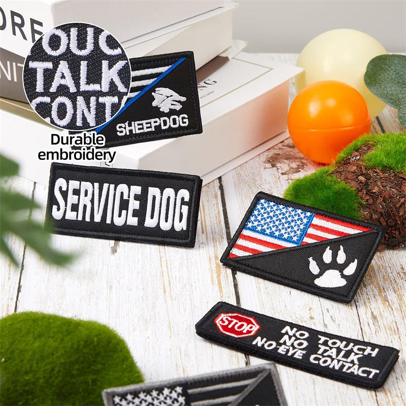 Custom Service Dog  Dog Vest Patches Removable Tactical Patches Embroidered Fastener Hook Loop Patch