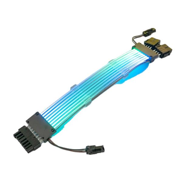 PciE Atx 18 Awg Double 8 Pin Synchronized Straight Rgb Sleeved Pcie Cables