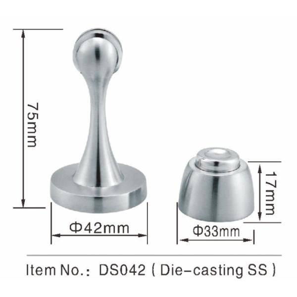 Satin Chrome Interior Door Stops Magnetic Door Hold Open Corrosion Resistant