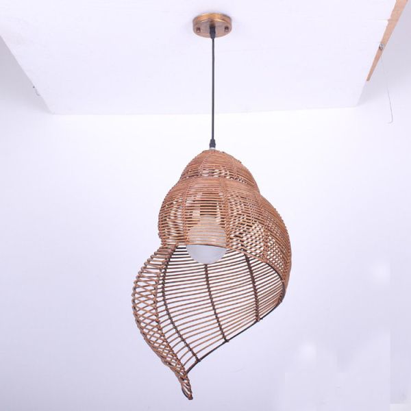 Study Room Lights Parlor home decor Southeast Asia Bamboo Conch Pendant Lamp(WH-WP-110)