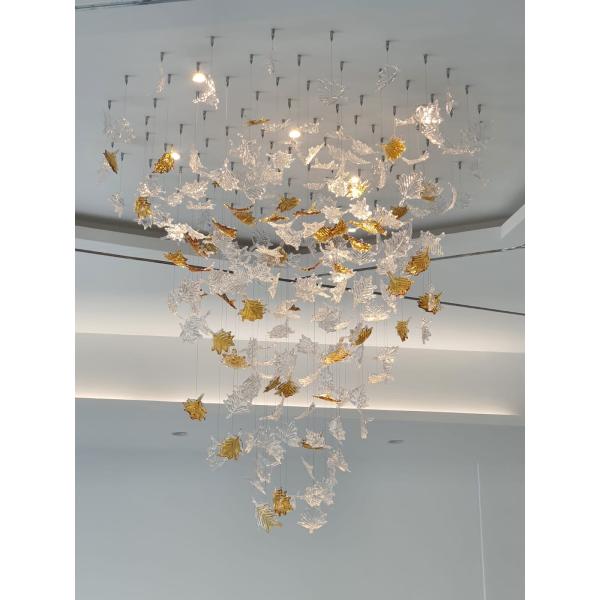 Indoor Decoration Modern Custom Hotel Club Glass Led Big Project Chandelier Pendant Lamp