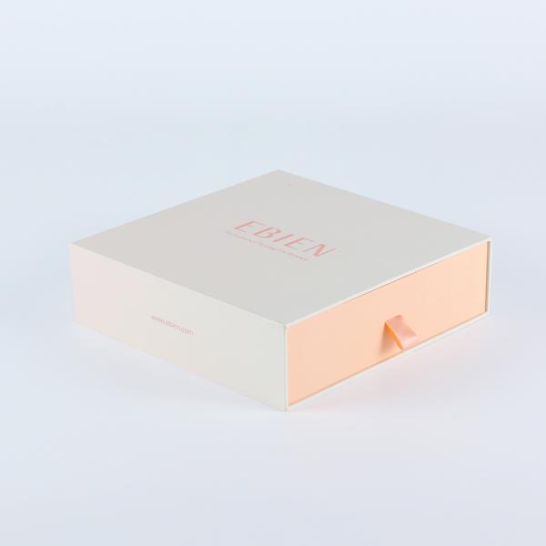 ECO Friendly Customized Colored Printed Cardboard Paper Drawer Box Printed Paper Packaging Drawer Sliding Gift Box With Ribbon
