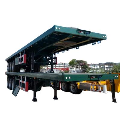 Customizable 3 Axle 40 Ft Semi Truck Trailer Flatbed Container Semi Trailer With Headboard