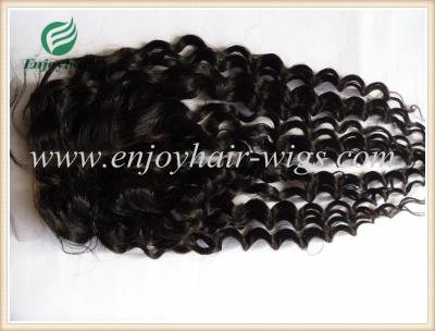 Silk top closure 4''x4'' peruvian virgin hair natural color deep wave 10''-24''middle part