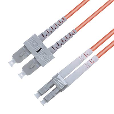 SC UPC para LC UPC Fibra Ótica Duplex 62.5/125 OM1 Multimodo OFNR 3.0mm Laranja