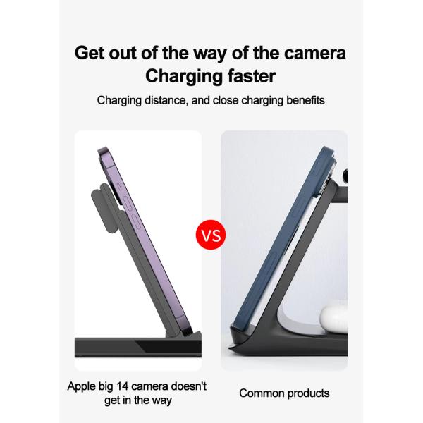 Настройка логотипа Беспроводное зарядное устройство для путешествий 12 В 1.5 А Apple 3 В 1 Беспроводное зарядное устройство