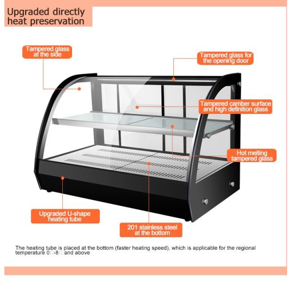 Витрина из изогнутого стекла Электрический промышленный ресторан закусочная 2 слоя горячее питание дисплей теплее