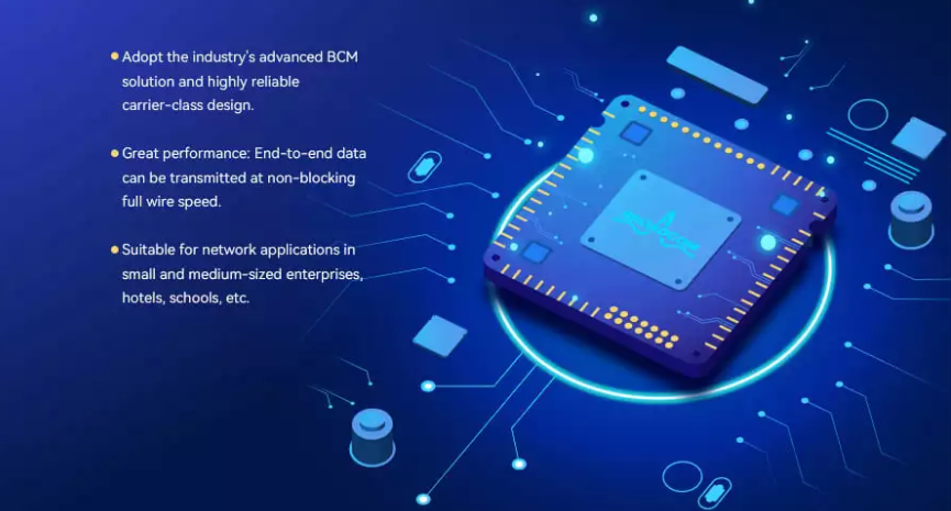 Полный uplink 1GE/10GE RJ45/SFP переключателя сети портов гигабита 24 комбинированный