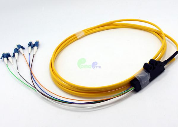 4F - 12F Ribbon fanout 900um Fiber optic pigtail LC OS2 Single mode with 0.9mm tail 0.5M LSZH yellow with OEM service