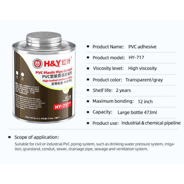 High Viscosity Polyvinyl Adhesive For Water Supply Pipe To Connect Plastic Pipe And Fitting