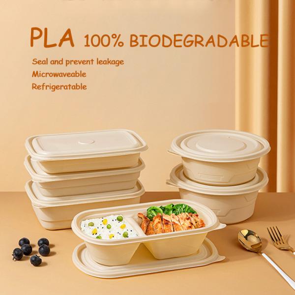 Compartment PLA Biodegradable Container OEM / ODM 1 / 2 / 3 For Inflight Meal Box
