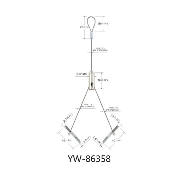 Panel Lighting Cable Suspension Kit Two Legs With A Loop Nickel Surfaced YW86358