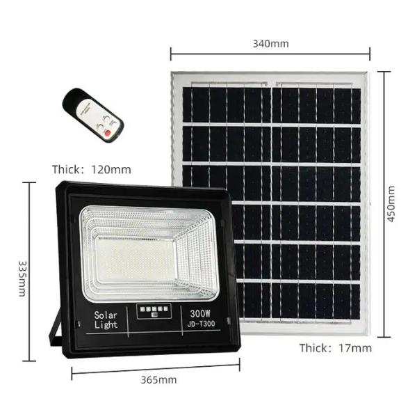 IP67 ABS de alumínio 200w SMD Luzes de inundação a energia solar Luzes de inundação a LED ao ar livre com tela de energia