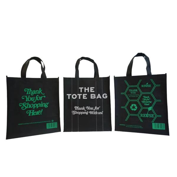 Reusable Grocery Bags Large Non Woven Shopping Bags Foldable Portable Tote Custom Eco-Friendly Tote Bag With Logo Printing Fashionable Handled Non-Woven Advertising Packing Gift Use