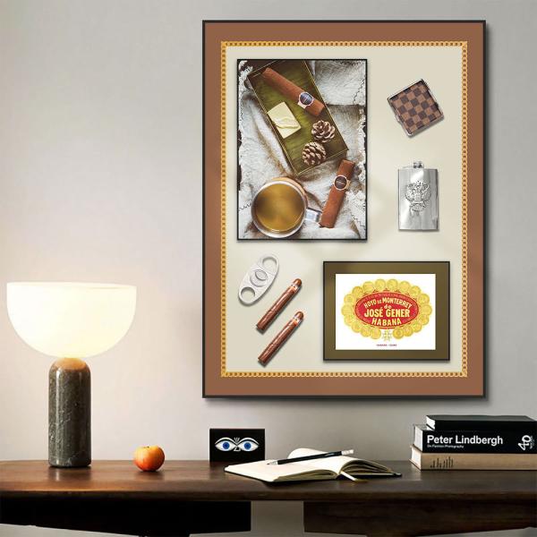 Modern 3D Artistic Cigar Painting Detailed Simulation Wall Murals for Interior