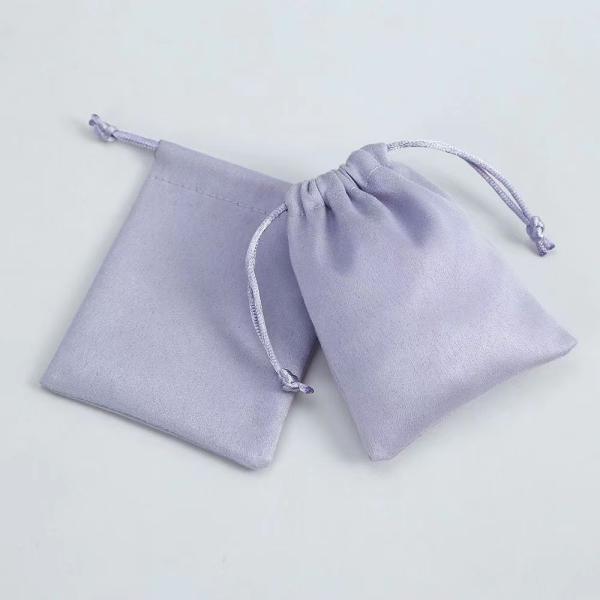 School Bag Trolley Velvet Drawstring Jewelry Pouch for Custom Logo Packaging